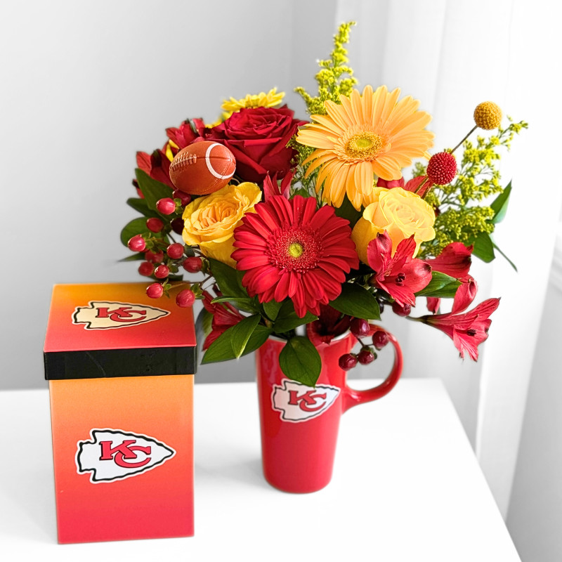 Kansas City Chiefs Mug with Flowers - Same Day Delivery